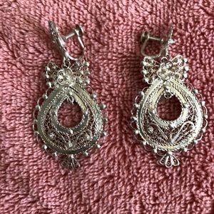 Silver clip earrings